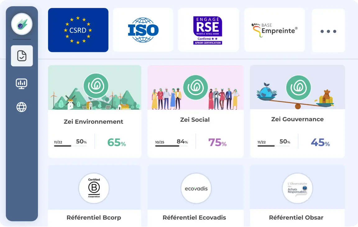 Écran de progression CSRD